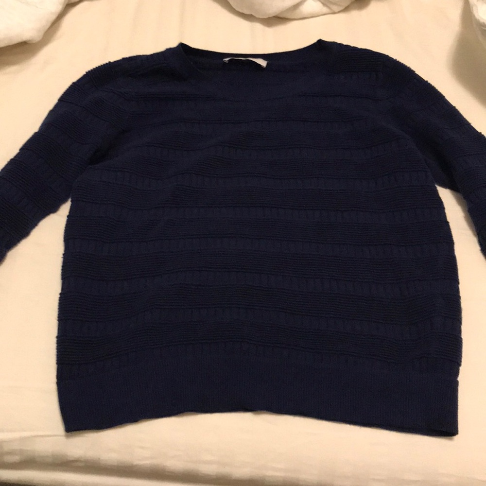 Cotton textured navy shirt